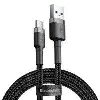 Baseus Cafule Cable - Kabel do ładowania i transmisji danych USB do USB-C 3 A, 0.5 m (szary/czarny)