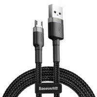 Baseus Cafule Cable - Dwustronny kabel połączeniowy micro USB na USB QC 3.0, 2.4 A, 0.5 m (szary/czarny)