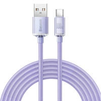 Baseus Crystal Shine Series Fast Charging Data Cable USB to Type-C 100W 2m Purple