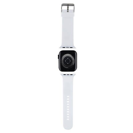 Armband für APPLE WATCH 4 / 5 / 6 / 7 / 8 / SE (38 / 40 / 41 MM) Karl Lagerfeld Strap 3D Rubber Karl Head (KLAWMSLKNH) weiß