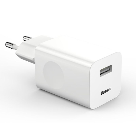 Baseus Charging Quick Charger ładowarka sieciowa zasilacz EU adapter USB Quick Charge 3.0 QC 3.0 biały (CCALL-BX02)