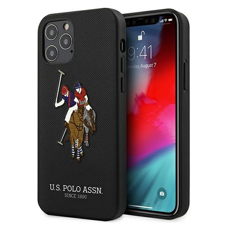 US Polo USHCP12MPUGFLBK iPhone 12/12 Pro 6,1" czarny/black Polo Embroidery Collection