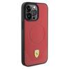 Original Handyhülle APPLE IPHONE 15 PRO Ferrari Hardcase Carbon Metal Logo MagSafe (FEHMP15LPTER) rot