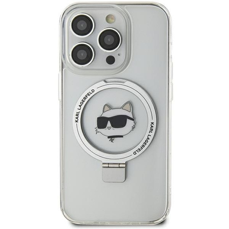 Karl Lagerfeld KLHMP15XHMRSCHH iPhone 15 Pro Max 6.7&quot; white/white hardcase Ring Stand Choupette Head MagSafe