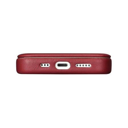 iCarer CE Premium Leather Folio Case iPhone 14 magnetic flip case MagSafe red (WMI14220713-RD)