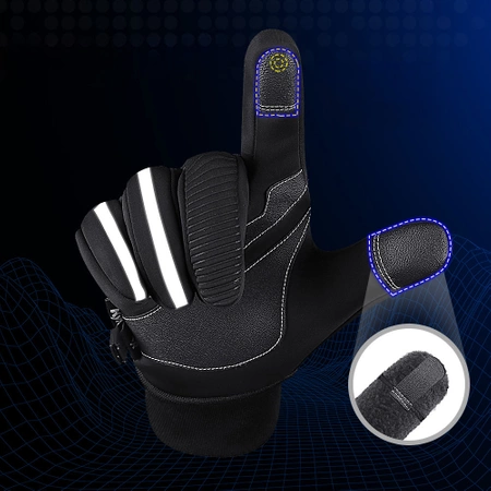 Isolierte, rutschfeste Sport-Handyhandschuhe (Größe XL) – schwarz