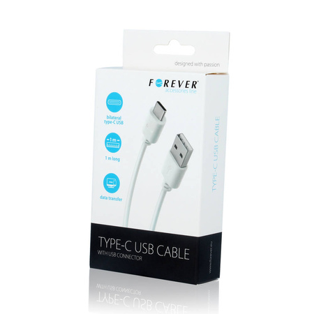 Forever kabel USB - USB-C 1,0 m 2A biały