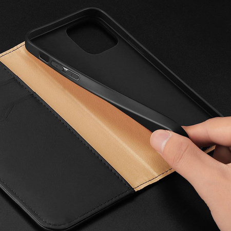 Dux Ducis Hivo echt Leder booktype case schutzhülle aufklappbare hülle für iPhone 14 Pro schwarz