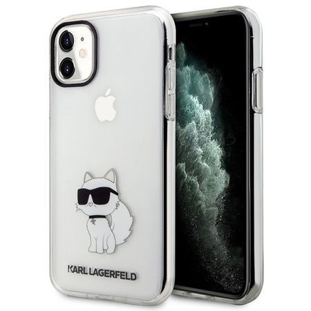 Original Case IPHONE 11 / XR Karl Lagerfeld Hardcase Ikonik Choupette (KLHCN61HNCHTCT) transparent