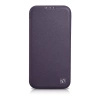 iCarer CE Premium Leather Folio Case iPhone 14 Magnetic Flip Leather Folio Case MagSafe Dark Purple (WMI14220713-DP)