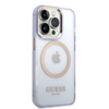 Guess GUHMP14LHTCMU iPhone 14 Pro 6,1&quot; lila/lila Hartschale Gold Outline Translucent MagSafe