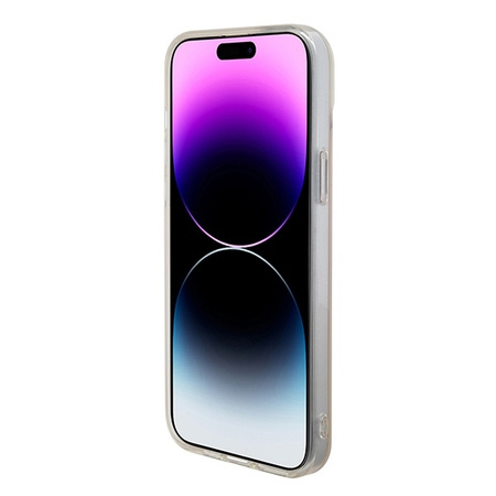 Oryginalne Etui APPLE IPHONE 15 Guess Hardcase IML Iridescent MagSafe (GUHMP15SHITSP) różowe