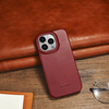 iCarer CE Oil Wax Premium Leather Folio Case Leather Case for iPhone 14 Pro Flip Magnetic MagSafe Red (AKI14220706-RD)