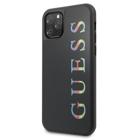 Guess Double Layer Glitter Case Logo Multicolor - Etui iPhone 11 Pro (Black/Multicolor)