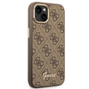 Original Handyhülle IPHONE 14 PLUS Guess Hard Case 4G Vintage Gold Logo (GUHCP14MHG4SHW) braun