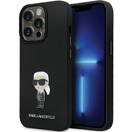 Karl Lagerfeld nakładka do iPhone 14 Pro Max 6,7" KLHCP14XSMHKNPK czarna HC Silicone Ikonik Metal Pin