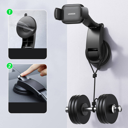 Ugreen suction cup car phone holder for cockpit black (LP370)