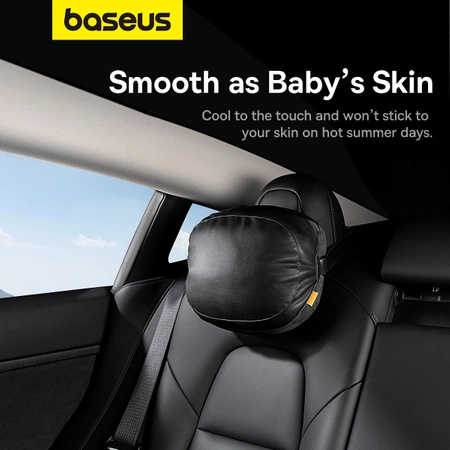 Baseus ComfortRide Series car headrest cushion with 2 materials - black