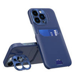 Leder Stand Case für Samsung Galaxy S23+ Cover Kartenetui mit Ständer blau