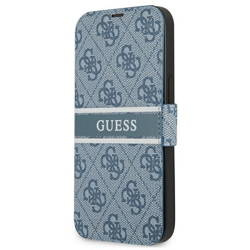 Guess etui do iPhone 13 Mini 5,4&quot; GUBKP13S4GDBL niebieski book case 4G Stripe