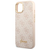 Original Case IPHONE 14 Guess Hard Case 4G Vintage Gold Logo (GUHCP14SHG4SHP) pink