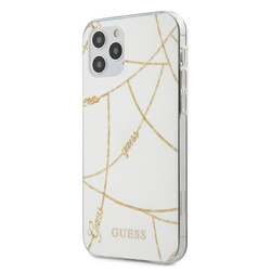 Guess nakładka do iPhone 12 Pro Max 6,7&quot; GUHCP12LPCUCHWH biały hard case Gold Chain Collection