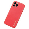 Dux Ducis Yolo elegant case made of soft TPU and PU leather for iPhone 13 Pro red