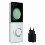 Silikon-Gadget-Hülle für Samsung Galaxy Z Flip 5 + USB-C-25-W-Ladegerät – transparent