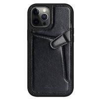 Nillkin Aoge Leather Case elastyczne pancerne etui z prawdziwej skóry z kieszonką iPhone 12 mini czarny