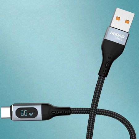 Dudao USB cable - USB Type C fast charging PD 66W black (L7Max)