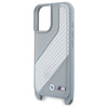 Original Handyhülle IPHONE 16 BMW Hardcase M Edition Carbon Stripe & Strap (BMHCP16S23PSCCG) grau