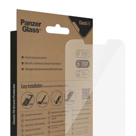 Tempered Glass IPHONE 14 / 13 PRO / 13 PanzerGlass Classic Fit Screen Protection Antibacterial (2767)