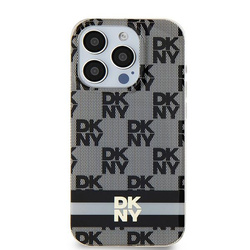 DKNY DKHMP15MHCPTSK iPhone 15 Plus / 14 Plus 6.7" czarny/black hardcase IML Checkered Mono Pattern & Printed Stripes MagSafe