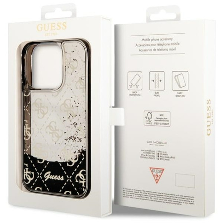 Guess GUHCP14LLC4PSGK iPhone 14 Pro 6.1" black/black hardcase Liquid Glitter 4G Transculent