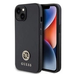 Guess GUHCP15SPS4DGPK iPhone 15 6,1&quot; schwarz/schwarz Hardcase Strass Metall Logo