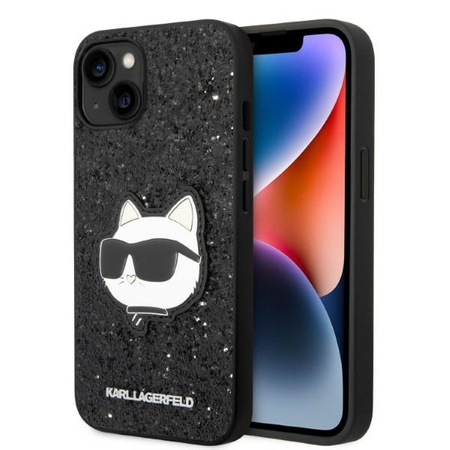 Karl Lagerfeld NFT Glitter Choupette Patch - Etui iPhone 14 Plus (czarny)