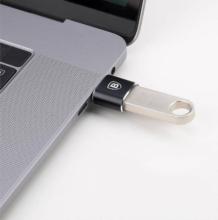 Baseus adapter przejściówka ze złącza USB na USB Type-C OTG czarny (CATOTG-01)