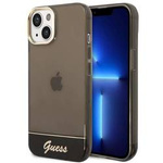 Original Handyhülle IPHONE 14 PLUS Guess Hardcase Translucent schwarz