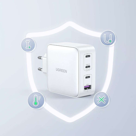 Schnellladegerät GaN 3xUSB C / USB 100W PPS Ugreen CD226 - weiß