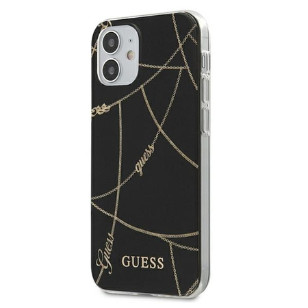 Guess GUHCP12SPCUCHBK iPhone 12 mini czarny/black hardcase Gold Chain Collection