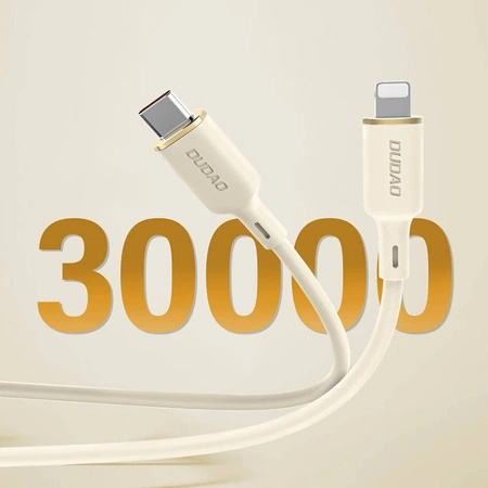 Dudao L7SE 3in1 Kabel USB-C - USB-C / Lightning / Micro USB 66W 1,2m - Beige