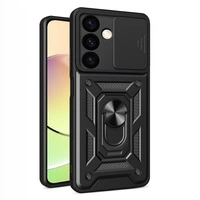 Hybrid Armor Camshield Panzerhülle für Samsung Galaxy A15 mit Kameraabdeckung – Schwarz