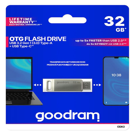 Goodram pendrive 32GB USB 3.2 ODA3 srebrny