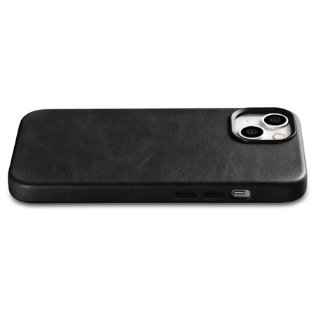 iCarer Case Leather genuine leather case for iPhone 14 Plus schwarz (WMI14220703-BK) (MagSafe compatible)