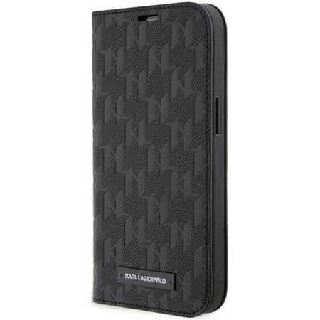 Karl Lagerfeld KLBKP14LSAKLHPK iPhone 14 Pro 6,1" Bücherregal schwarz/schwarzes Saffiano-Monogramm