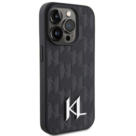 Karl Lagerfeld nakładka do iPhone 15 Pro Max 6,7" KLHCP15XPKLPKLK czarna HC Hot Stamp Monogram KL Metal Logo