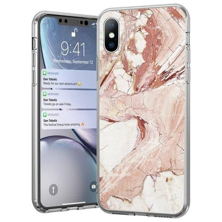 Wozinsky Marble żelowe etui pokrowiec marmur Xiaomi Mi 10 Lite różowy