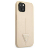 Original Handyhülle IPHONE 13 MINI Guess Hardcase Saffianotriangle Logo (GUHCP13SPSATLE) beige