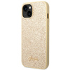 Guess Glitter Flakes Metal Logo Case – Etui iPhone 14 (złoty)