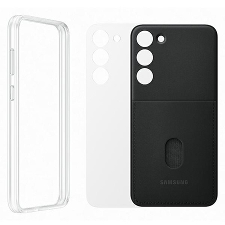 Samsung Frame Cover Hülle für Samsung Galaxy S23+ Hülle mit austauschbaren Rückseiten schwarz (EF-MS916CBEGWW)